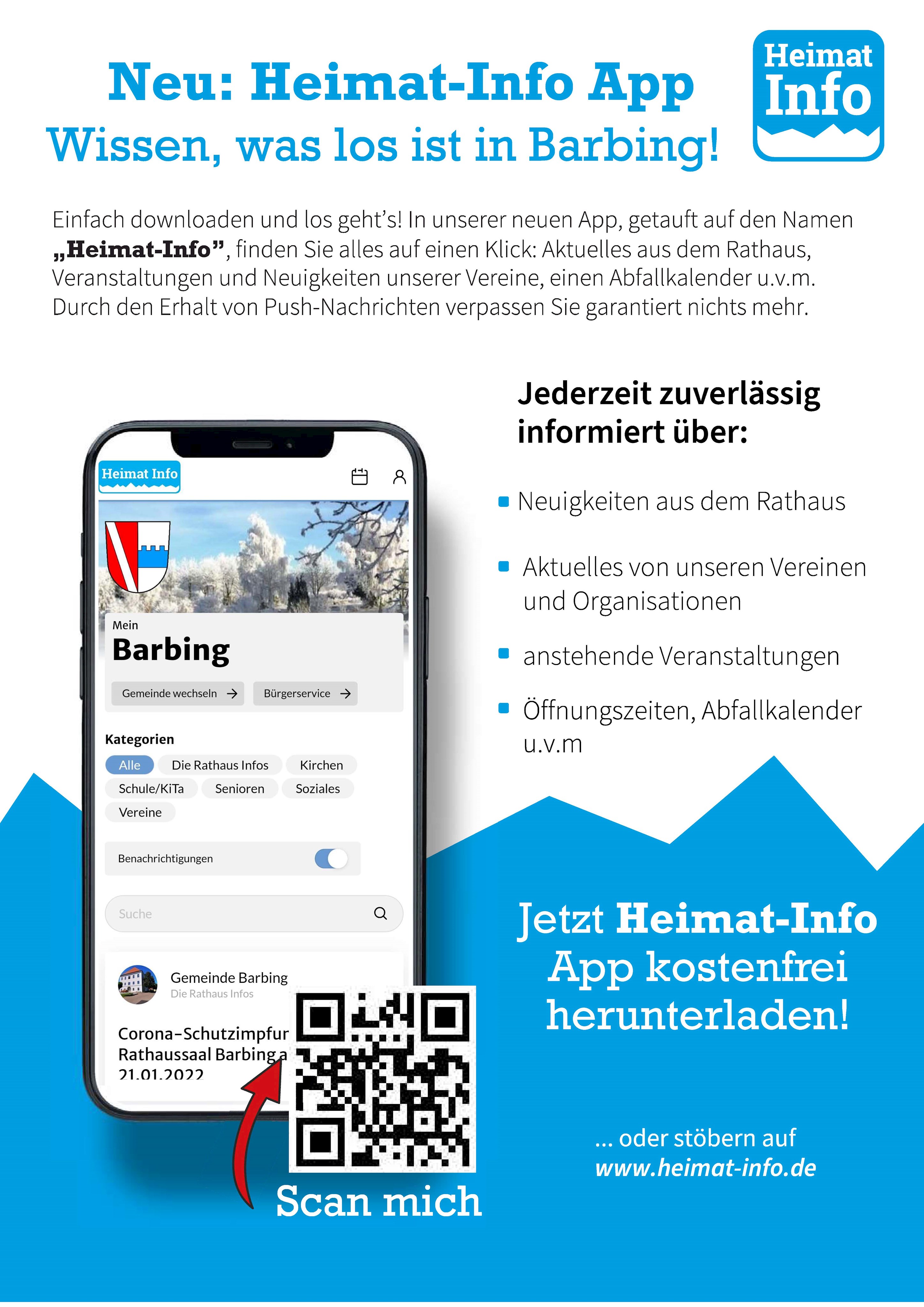 Heimat-Info App – Wissen, was los ist in unserer Gemeinde Barbing!